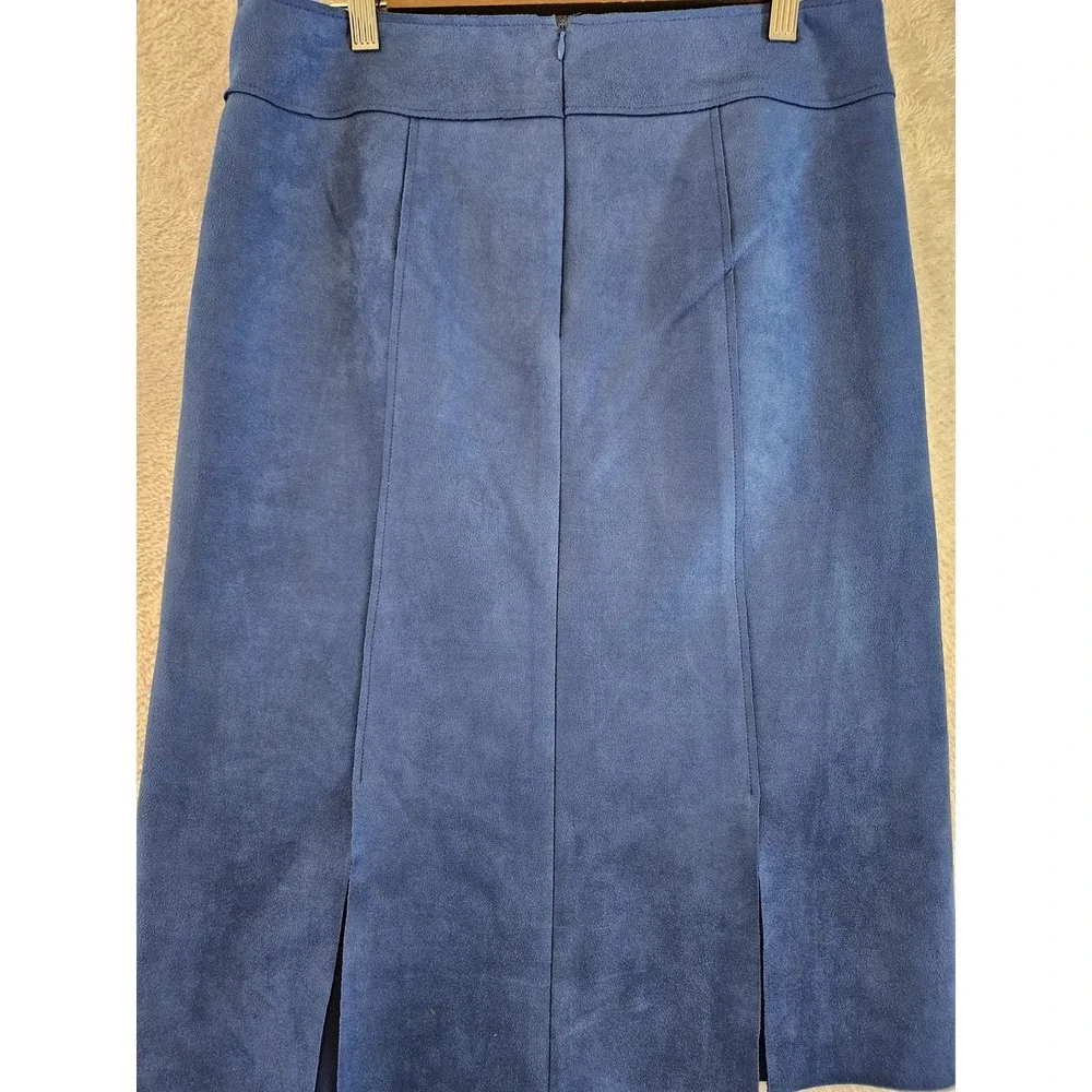 Mignon Doo‎ Skirt NWT Womens Small Faux Suede Lined Career Midi Split Front